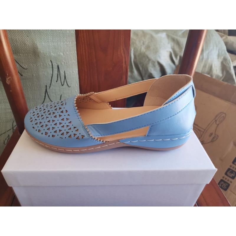 New Hole Shoes Summer European and American Women's Shoes Round Toe Wedge Heel Flat Bottom Women's Sandals