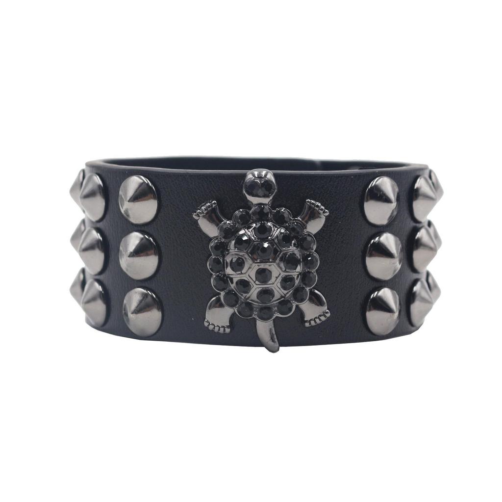 Punk Leather Studded Bracelet - Trendy European & American Style