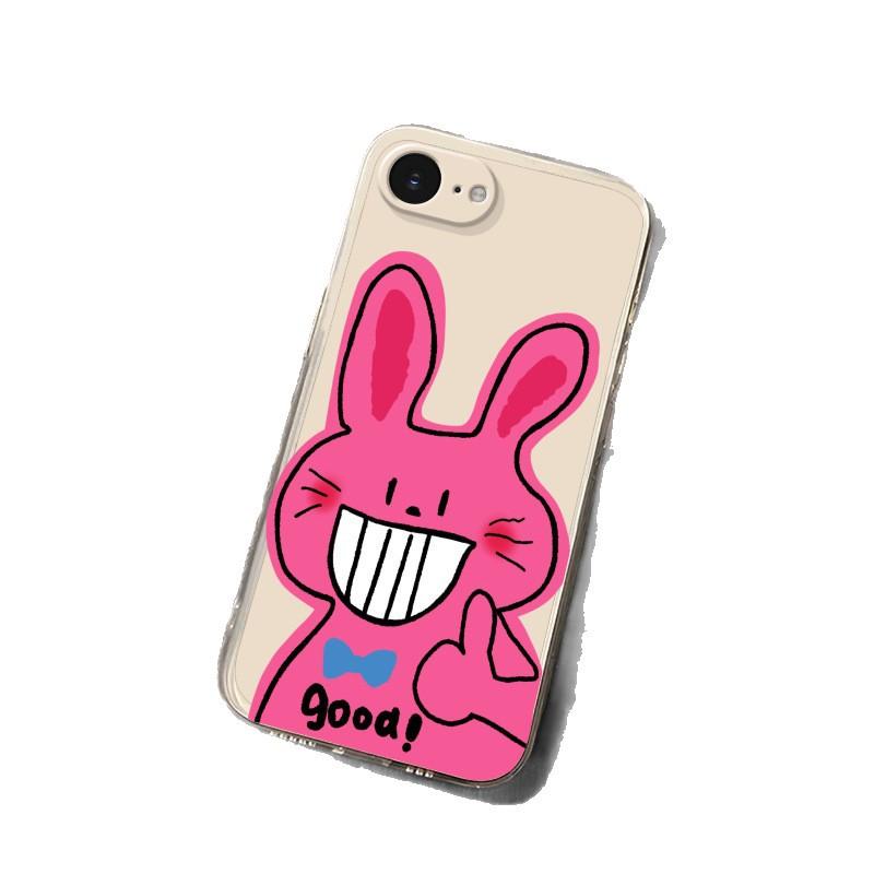 Pink Rabbit Borderless for Apple 15 Mobile Phone Case 16e New Series for IPhone 13 Popular Protective Case