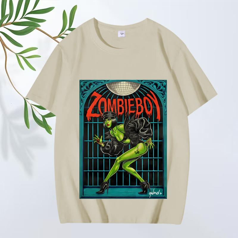 Zombieboy Essential graphics T Shirt men women Oversized 100% Cotton streetwear short sleeve Summer print Unisextops