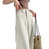 Women's High-Waisted Wide-Leg Linen Pants - Slimming Casual Spring Arrival, Floor-Length Drape.