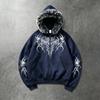 Felpa con cappuccio da uomo a vestibilità larga con spalle cadenti e colletto in pelliccia—Cardigan spesso e caldo con zip per autunno/inverno con tasche