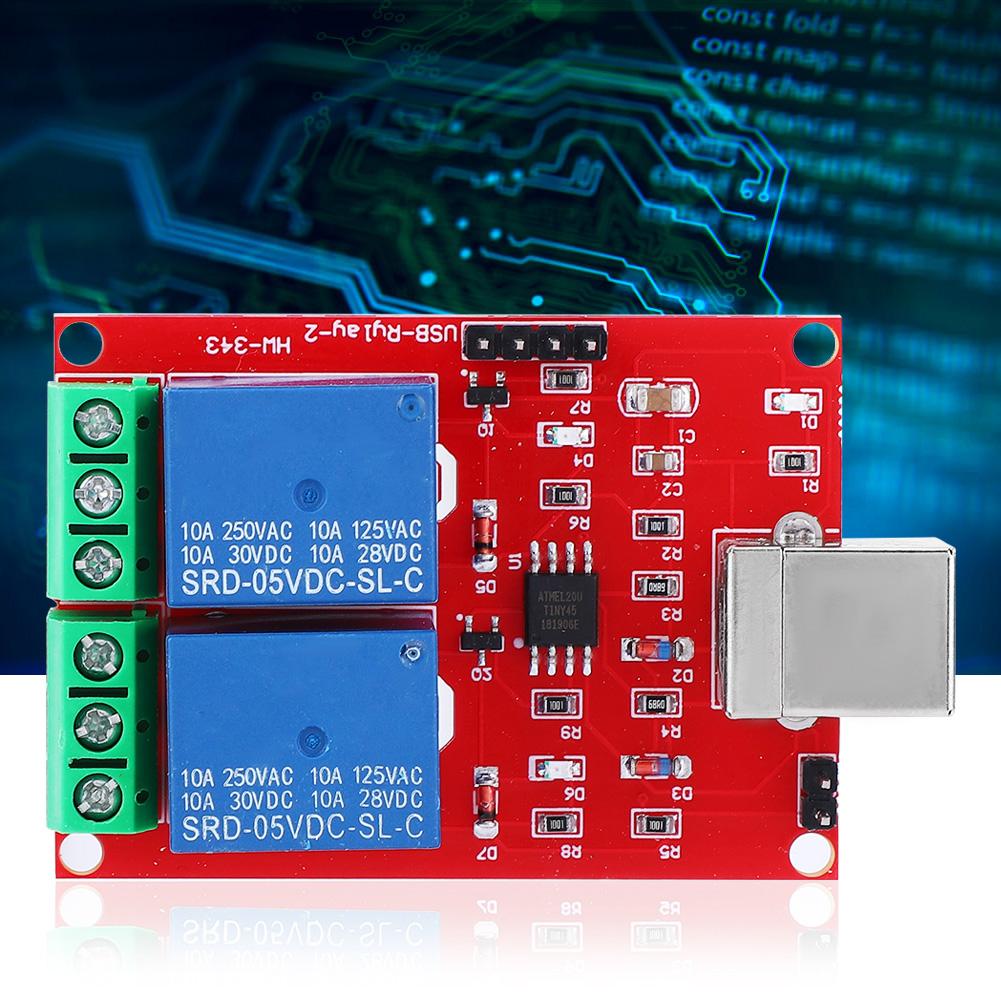 5V USB Control Switch 2 Channel Relay Module Computer PC Intelligent Control SwitchUSB Control Switch