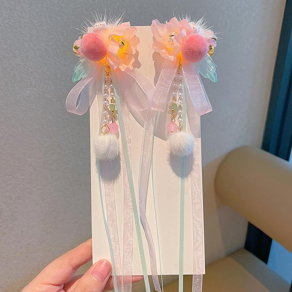 Mid-Autumn Festival Rabbit Hanfu Hair Clip – Ancient Style Fairy Bowknot Headdress for Children