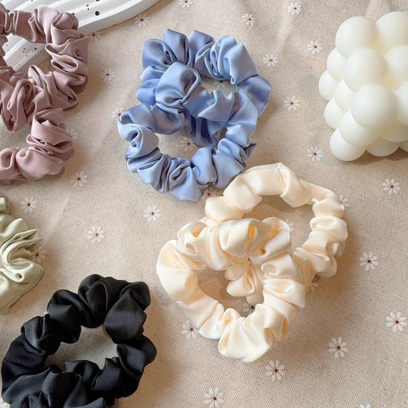 2Pcs Early Spring Texture chIC High -grade Gentle French Net Red Rubber Balls Hair Rope Hair Decoration Female