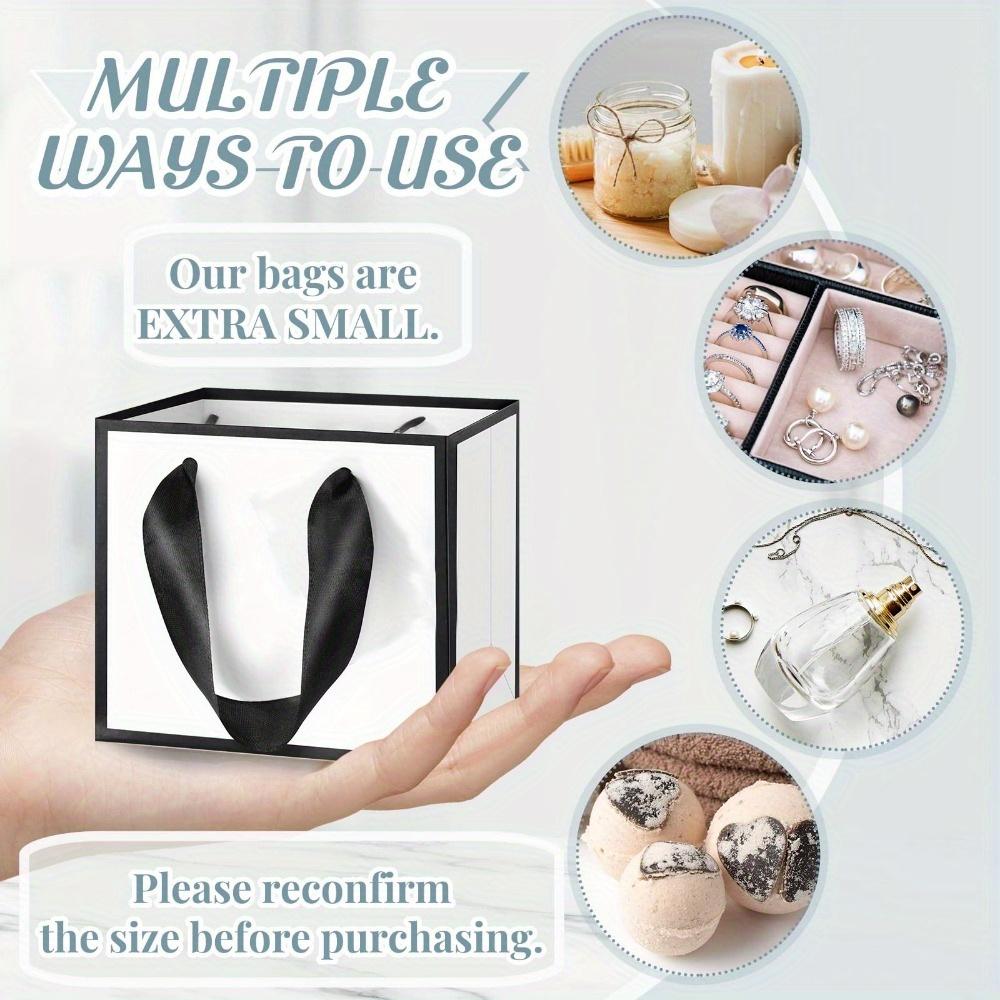 15pcs Mini White Paper Gift Bags with Handles Perfect for Wedding Favors Birthday Parties Mother's Day Valentine's Day Presents Jewelry Making Display