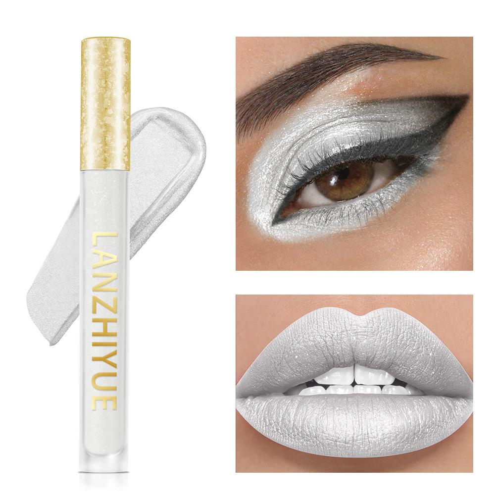 

Жидкие тени для век с ослепительным хайлайтером, блеск для губ, жидкая помада с глазурью для губ, мультихромные тени для век с бриллиантами, интенсивный цвет, подводка для глаз, подводка для губ 201#