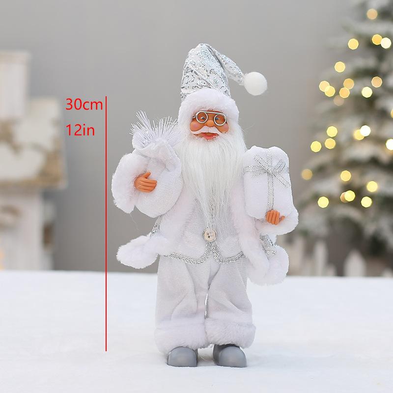 Christmas Decorations 12 Inch 30cm Standing Santa Doll Backpack Santa Doll Ornament Gift