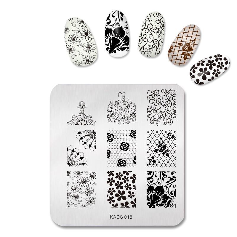 

KADS пластины для штамповки ногтей, шаблон принтера для дизайна ногтей, аксессуары для ногтей, дизайн ногтей, инструменты для маникюра, штамп