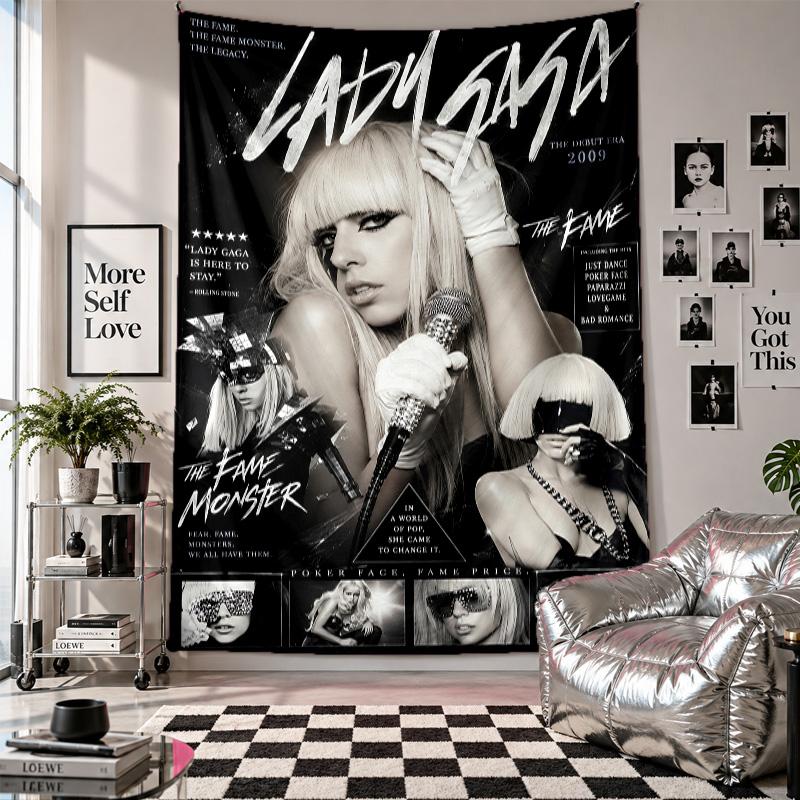 Wall TapestryLady Gaga Art Hanging Cloth Decorative Background Cover for Room Decoration