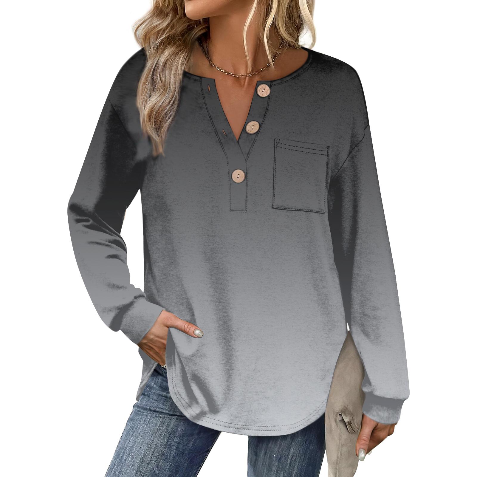 

Женский модный топ с длинными рукавами и градиентным принтом L