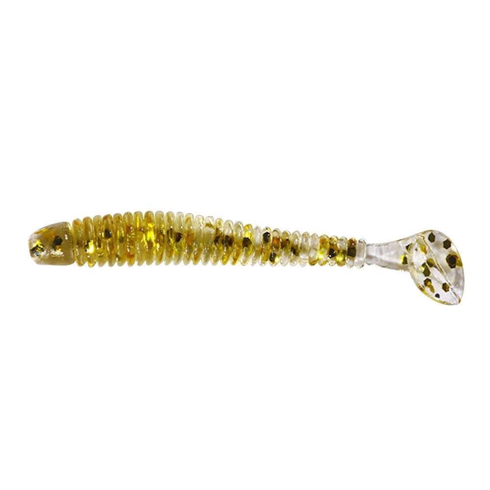 1 PACCO 5,5 cm 0,6 g 50 pezzi/sacchetto Esca artificiale morbida in plastica tipo verme con coda a palette