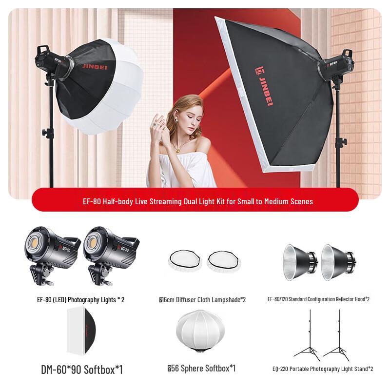 JINBEI EF80/80BI LED Continuous Photography & Live Streaming Light