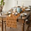 Caramel Color Jacquard Pumpkins Table Runner Soft Plush Art Mode Halloween Table Runner Pumpkins Design Seasonal Pattern