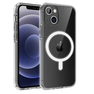 Hülle für iPhone 14 PLUS - Transparentes Silikon mit integriertem Magnetkreis Phonillico®