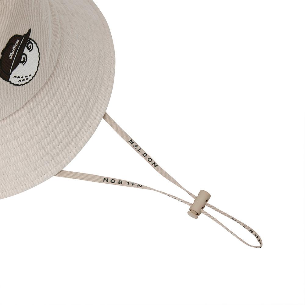 MALBON GOLF New Basic Logo Bucket Hat Beige