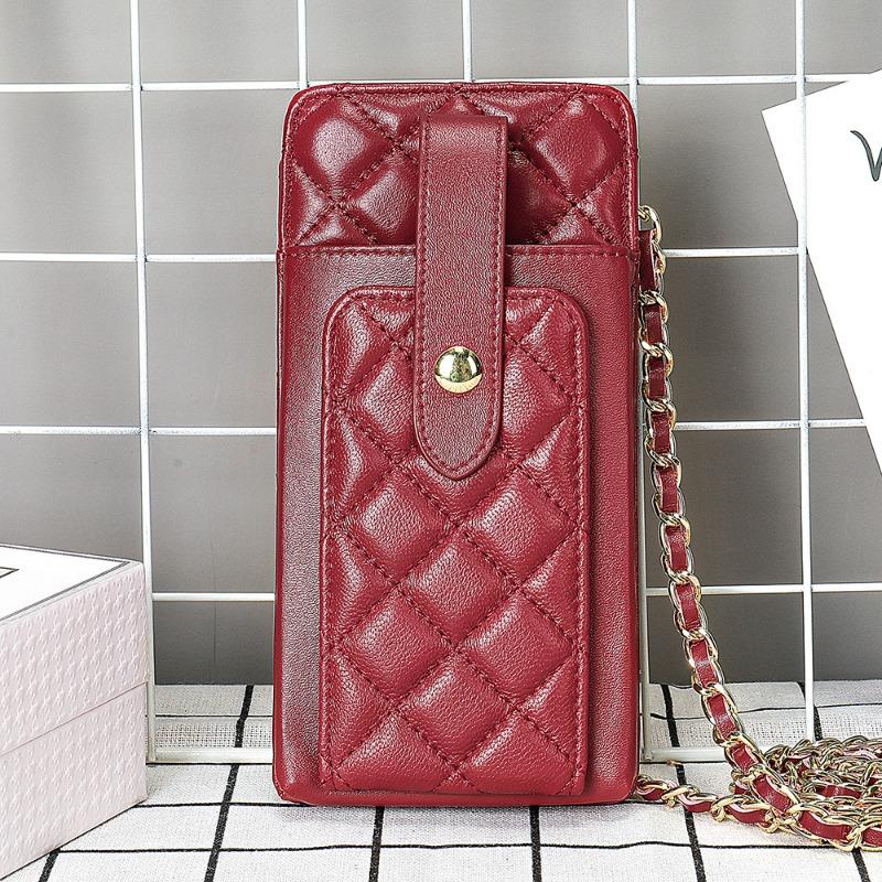 Modische, multifunktionale Umhängetasche, modische Umhängetasche aus Leder mit Schaffell für Damen, Dokument-/Handytasche