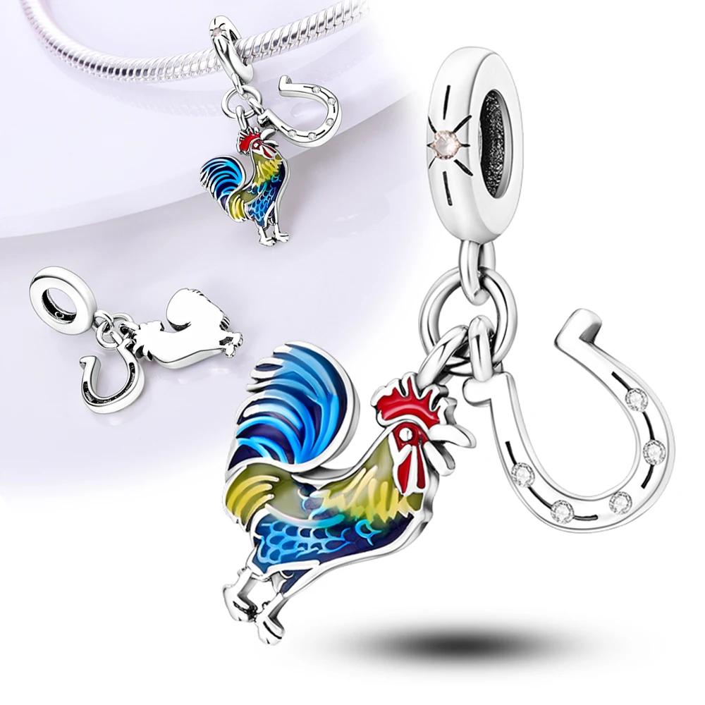 Kupfer Löwe Nashorn Charm Anhänger Perlen Passende Charms Kupfer Original Armband Für Frauen Schmuckherstellung Geschenk