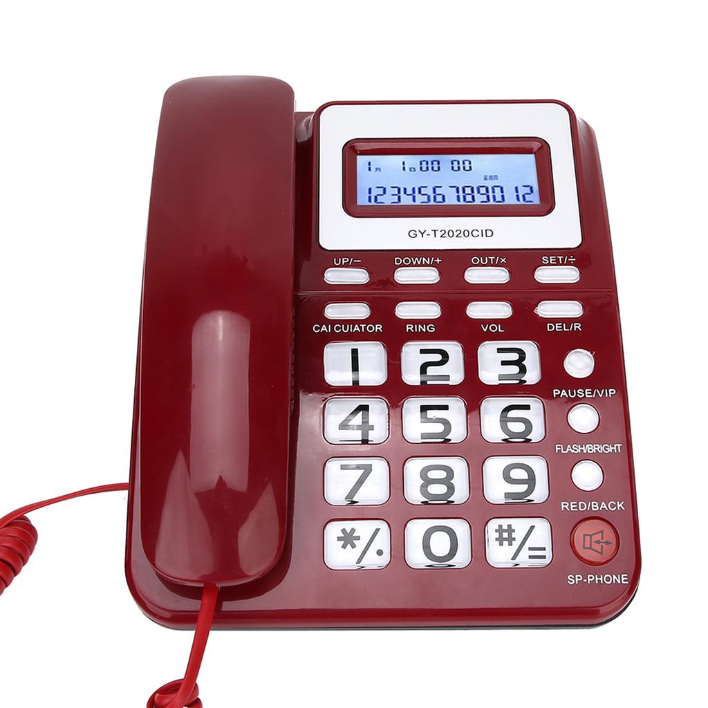 ABS GY T2020CID Wired Telephone with Speaker Caller ID Display Calculater