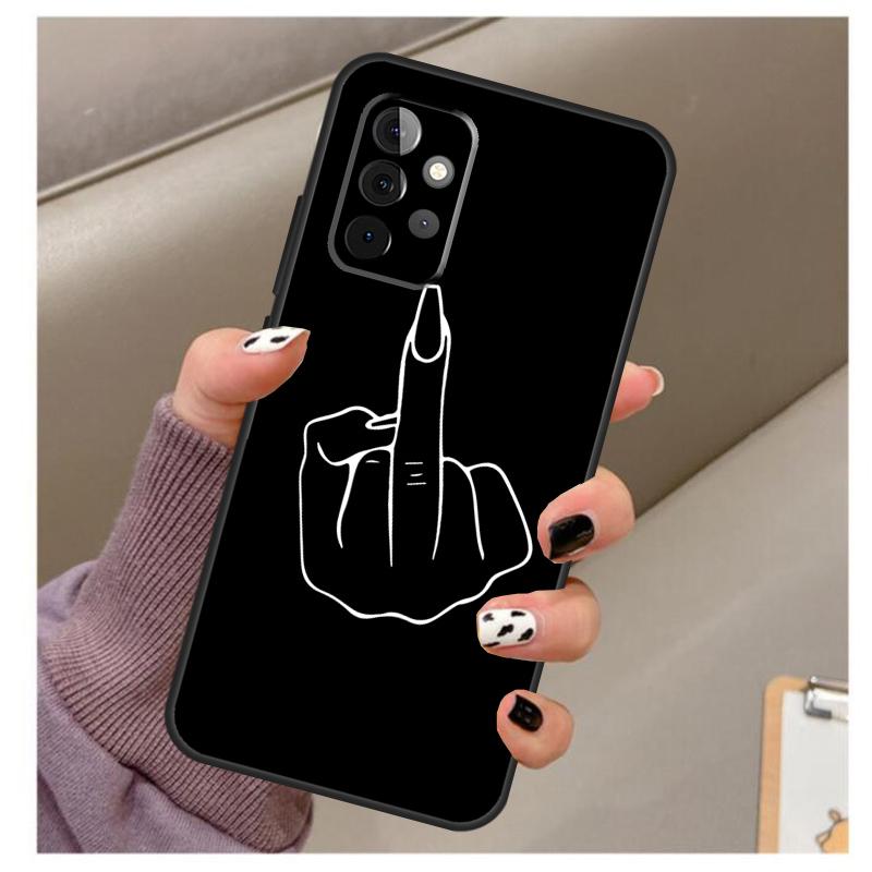 Cartoon Middle Finger For Samsung Galaxy A53 A33 A23 A13 A14 A24 A34 A54 A52 A32 A22 A12 A51 A71 A25 A15 Case
