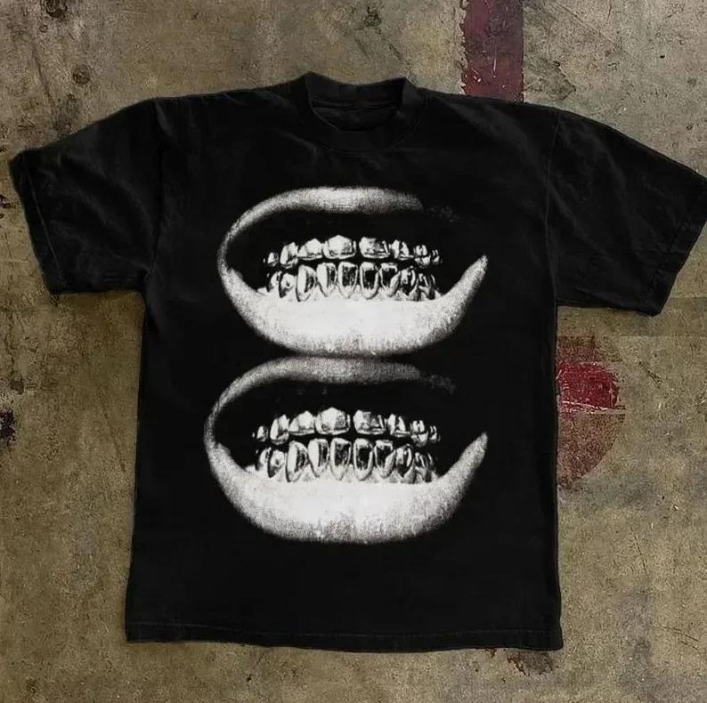 2000s Vintage Casual Girl Print Y2k Women T Shirt Short Sleeve Streetwear Harajuku Gothic Tee Crop Top Men Cotton T-shirt Clothe