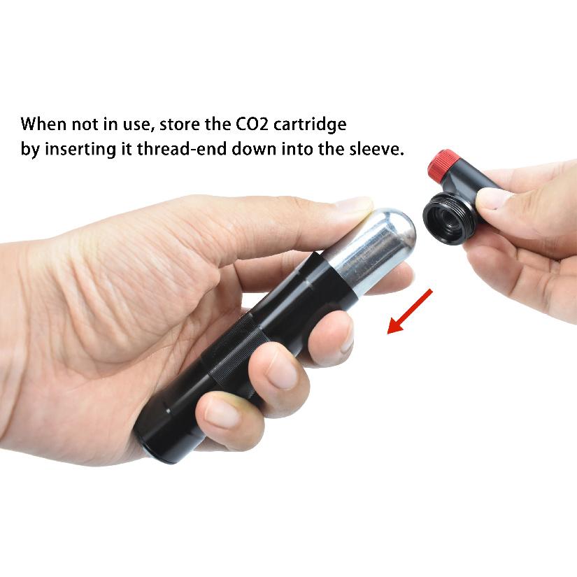 CO2 Inflator with Cartridge Storage Canister Quick Easy Safe for Presta Schrader Bicycle Tire Pump for Road and Mountain Bikes