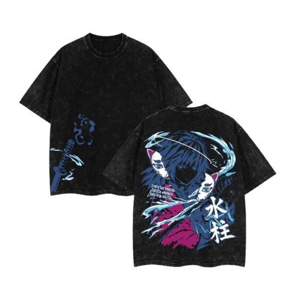 Cartoon Print Casual Shirt Washed T-Shirt for Casual Outdoor Daily Wear Men's and Women's T-Shirt