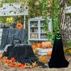 Halloween Ghost Decoration for Outdoor, Large Light Up Standing Ghost, Adjustable Spooky Black Ghost Decor for Porch, Yard Lawn