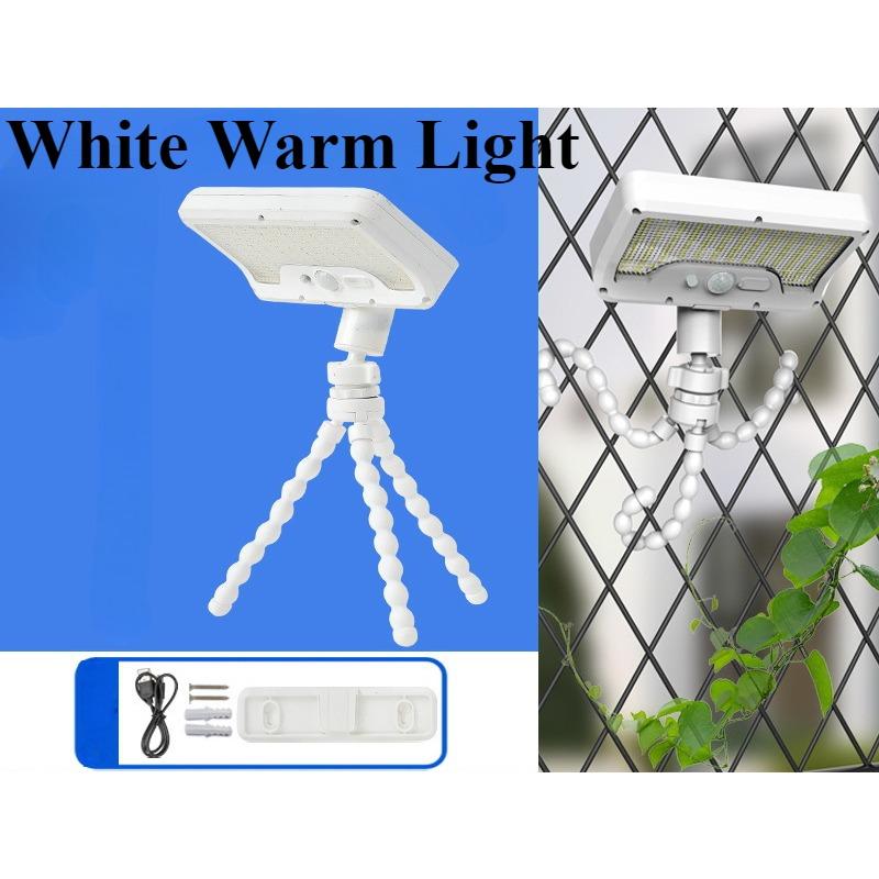 

92 светодиодных солнечных датчика движения, 4 режима вращения на 360°, водонепроницаемое многофункциональное крепление для кемпинга на открытом воздухе White Warm Light 1PC