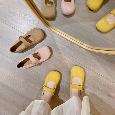 Sweet and Cute Little Wind Word with Mary Jane Shoes Summer Versatile Daily Matte Round Head Shallow Mouth Single Shoes