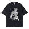 Washed Vintage Anime Baki The Grappler T-shirt with Manga Print Yujiro Baki Hanma, Casual Alg 603 T-shirts