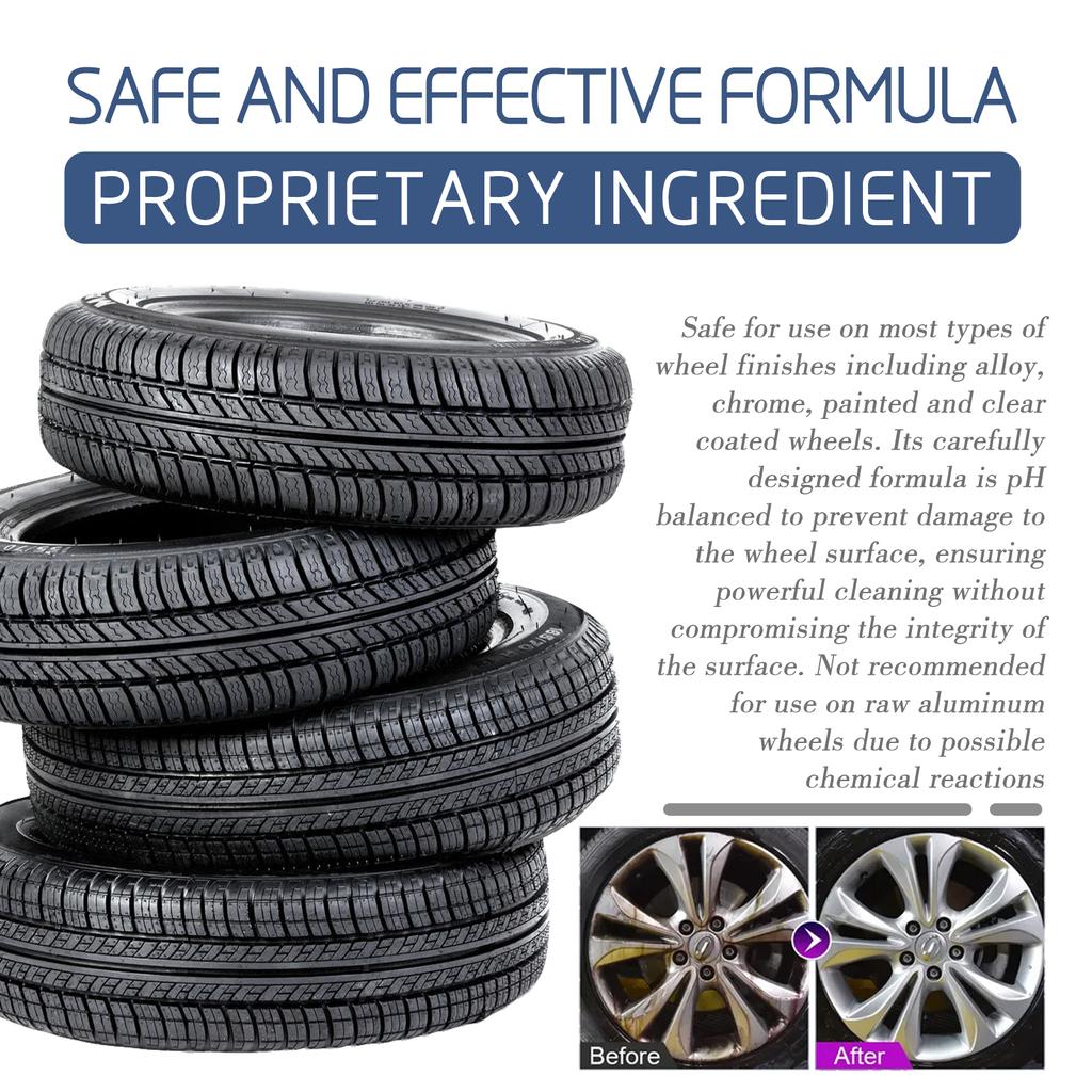 Car Wheel&Tire Cleaner - Brake Dust Grime Dirt Remover - Alloy Rim Cleaner For Cars/Trucks/Suvs - Non-Corrosive Formula Restores
