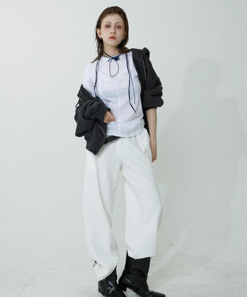 LOVENTINA Wide String Sweatpants_Ivory