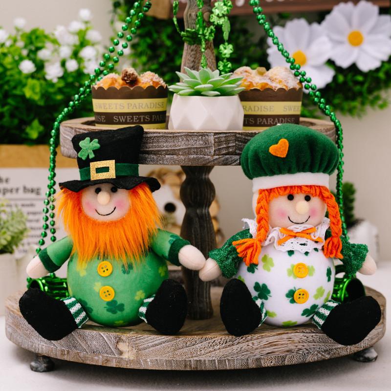 St Patricks Charming Day Green Leaf Dolls Decorative Hanging Ornaments Festivities For