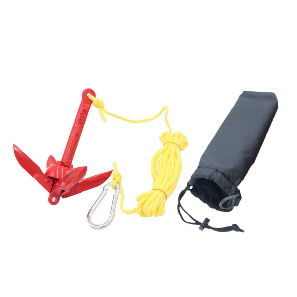 Faltbarer Marine-Anker-Kit mit Vierzinken-Design aus Kohlenstoffstahl für Fischerboote, Kajaks und Persönliche Wasserfahrzeuge