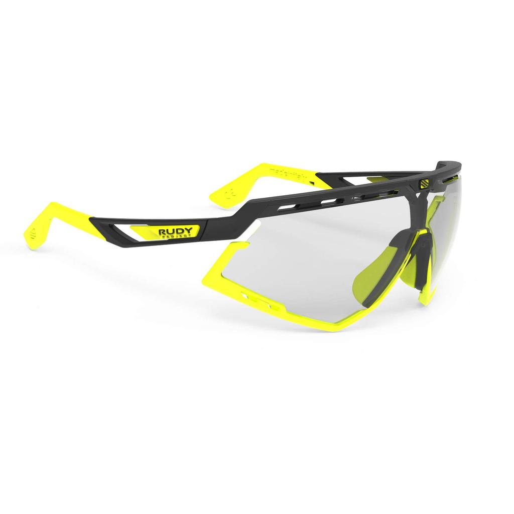 Rudy Project DEFENDER Sport Schwarz Matt Bumper Fluo 2 Photochrome Schwarze Sonnenbrille, Rahmen, Gelb, ImpactX® Laser, Gläser, SP527806-0002