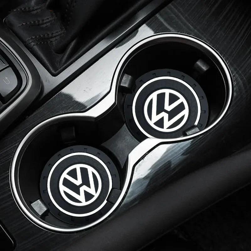 Car Anti Slip Insert Cup Coasters Car Accessories Styling For Volkswagen B6 B7 B5 Golf Polo Tiguan Passat EOS Scirocco Jetta MK6
