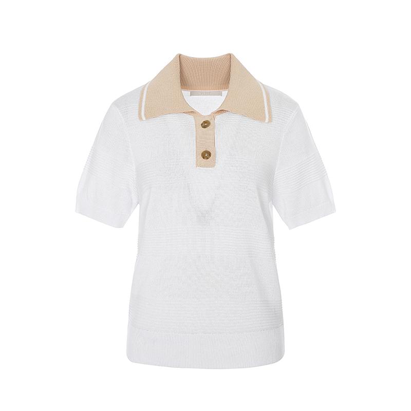 VISITINNEWYORK Flat Collar Short Sleeve Knit (Vz5Sk73)