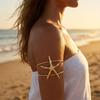 Vacation Style Seashell Starfish Open Arm Bracelet Bohemia Personality Adjustable Women'S Armband
