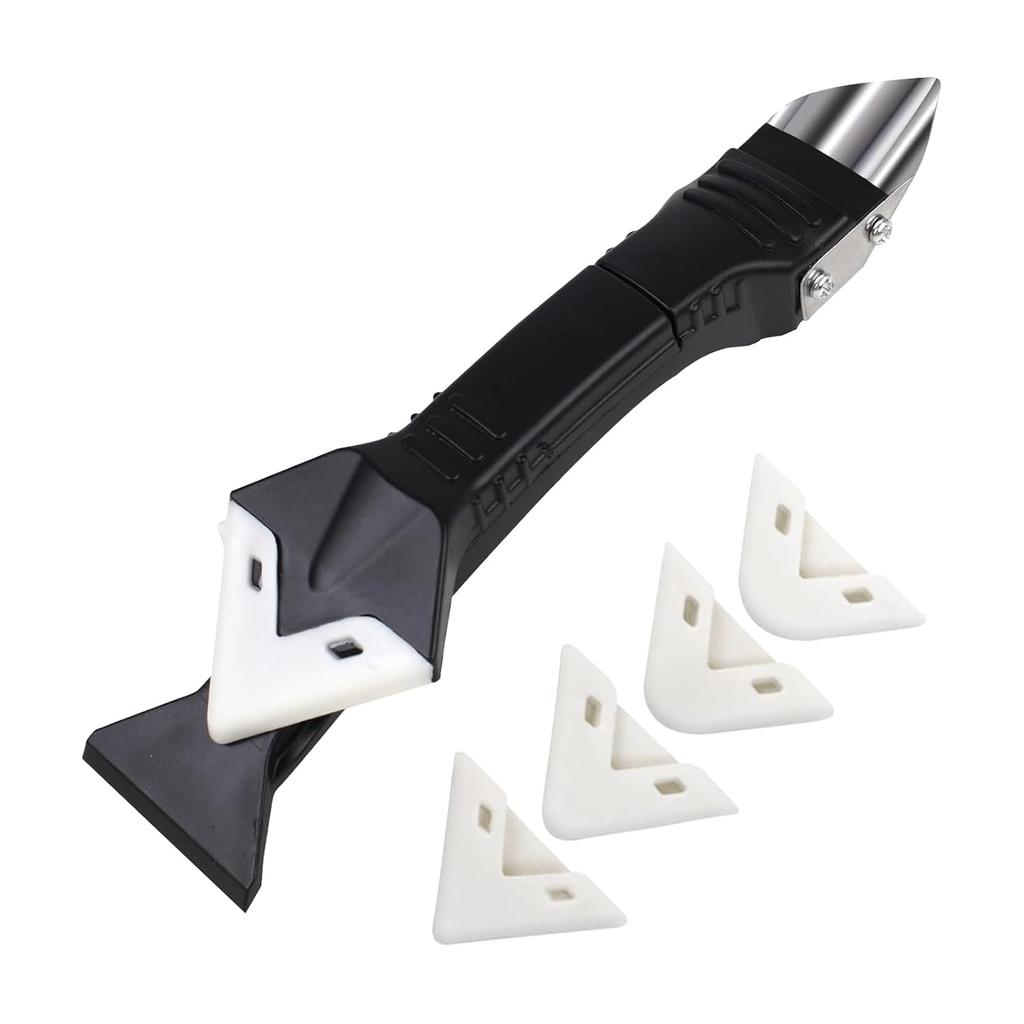 5-in-1 Metal Head Caulk Tool Kit Silicone Spatula Caulk Remover Grout Removal Sealant Finishing Tool Corner Scraper