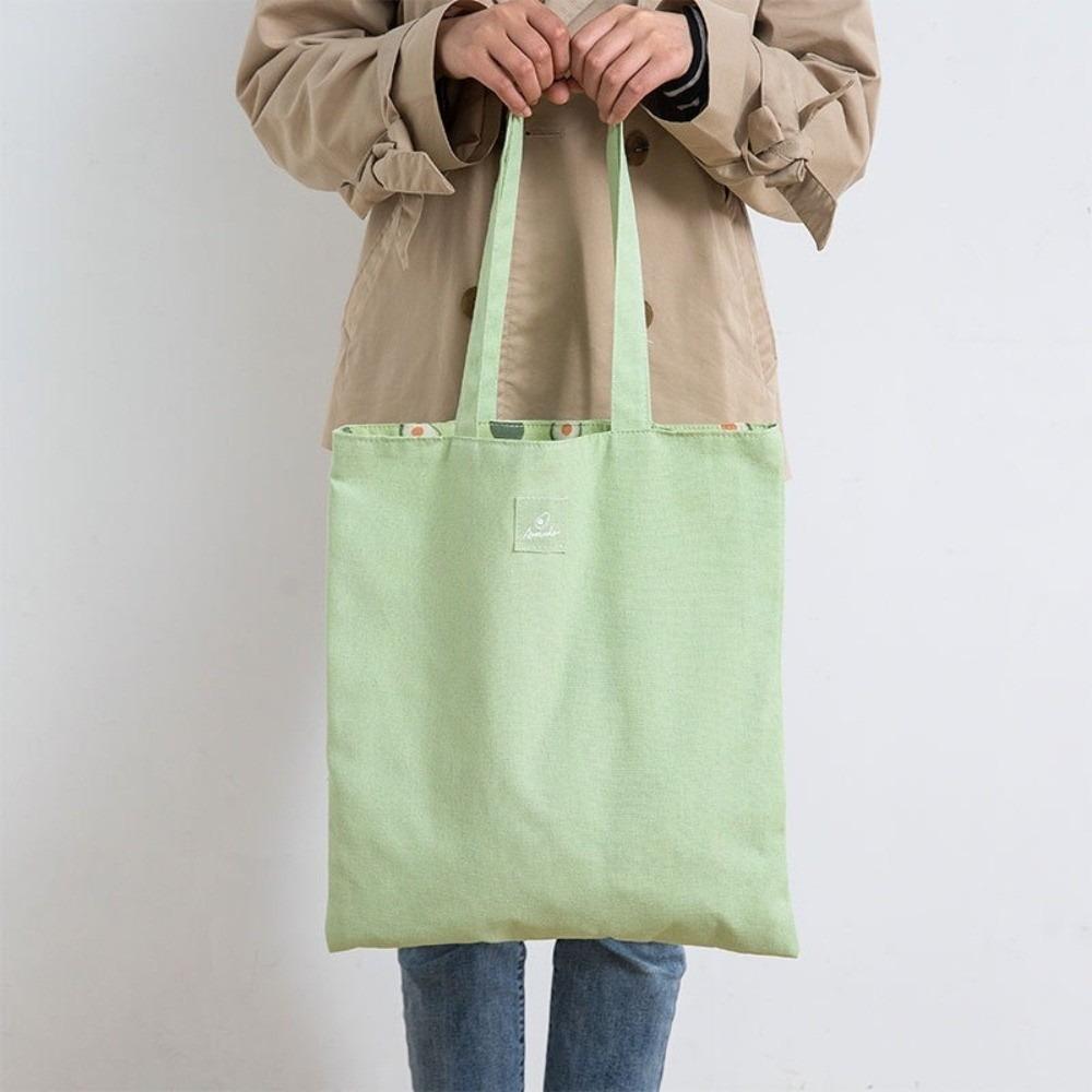 Lightweight Double-sided Bags Exquisite Cotton Linen Totes Portable Canvas Cloth Bags Shopping