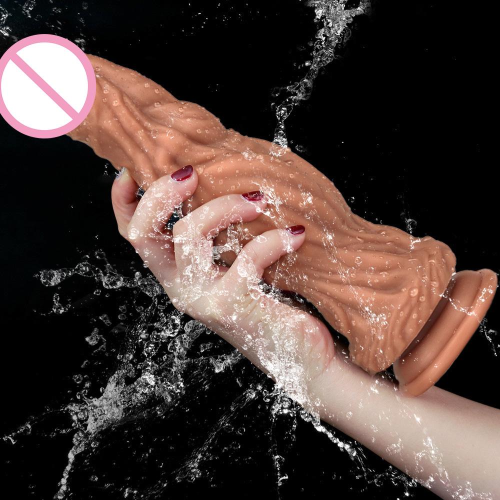 Nový dvojvrstvový dildo z tekutého silikónu pre ženy, Masturbátor, Produkt pre dospelých, Simulácia veľkého penisu