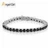 European and American Hip-Hop 4mm Black Nano Cubic Zirconia Bracelet with Copper and Zircon Inlay
