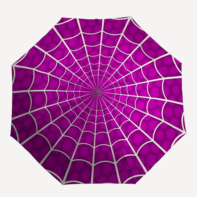 1pc Spider Web Automatic Open/close Umbrella, 8-Rib sturdy structure, Auto Folding/Opening, Portable Travel Umbrella for Women,077