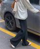 Loose High-waisted Knit Grooved Wide-leg Pants for Women, Slimming Autumn and Winter Outerwear, Draped Floor-length Straight-leg Casual Pants Trendy