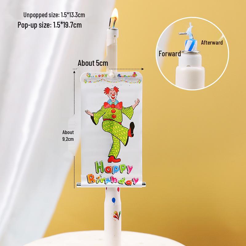 Korean Surprise Clown Candle Cake Decorations - Creative Birthday & Party Candles