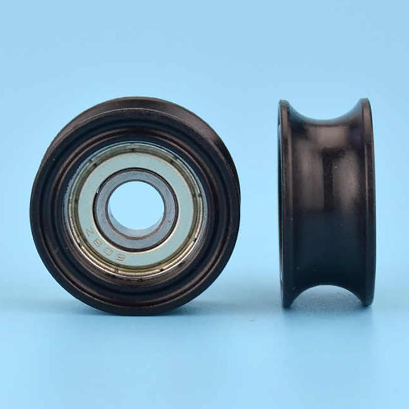 1Pcs 8*30*13Mm U-Shaped Bearing Roller Guide Wheel 608 Bearing Moving Pulley Rubber Roller Mute Elasticity Roller Pulley