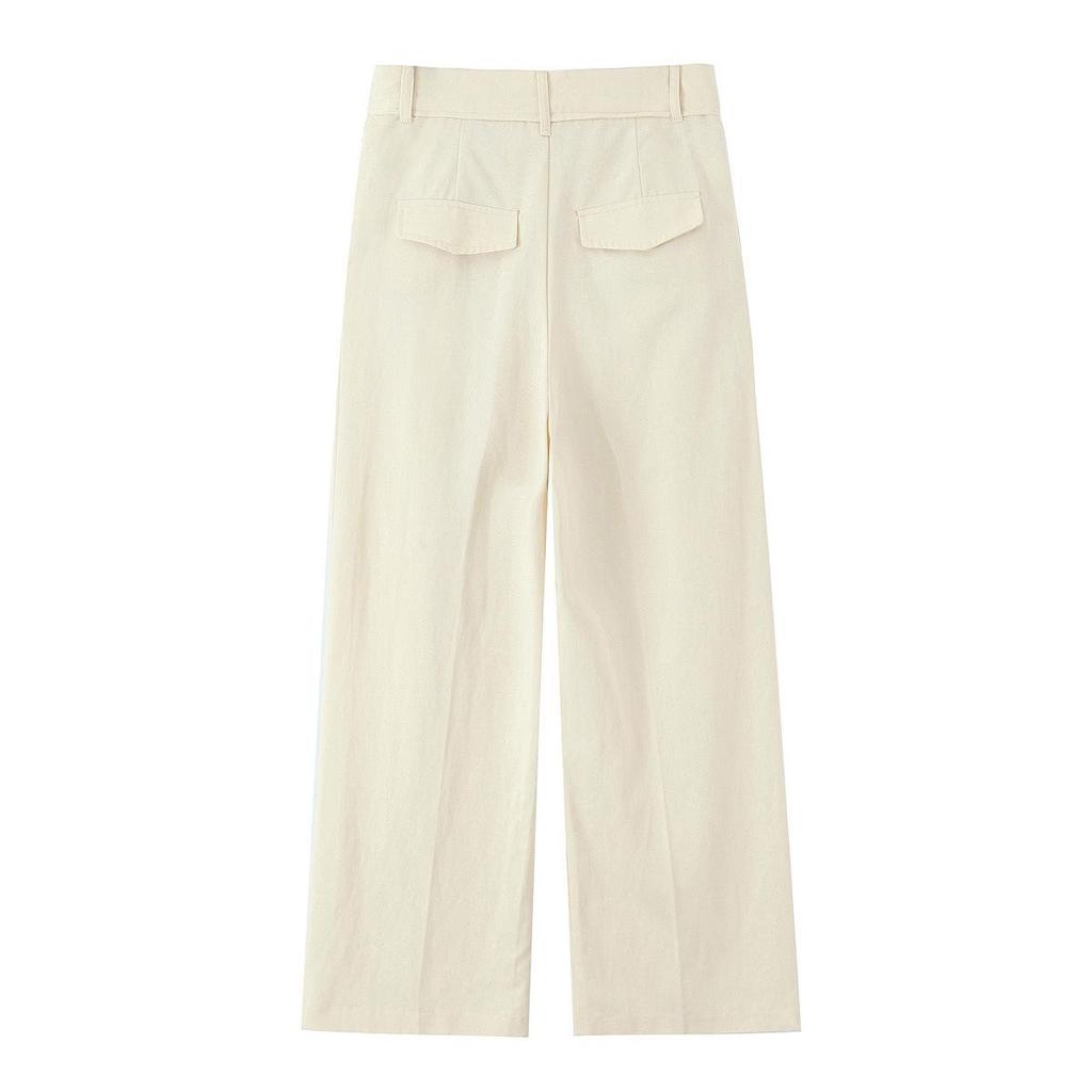 European & American Style Summer Vest Top with Button & Pleated Long Pants