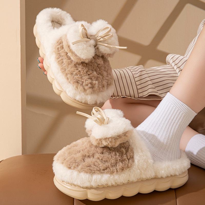 Cotton slippers autumn and winter 2025 new indoor home non-slip thick-bottomed warm plush slippers