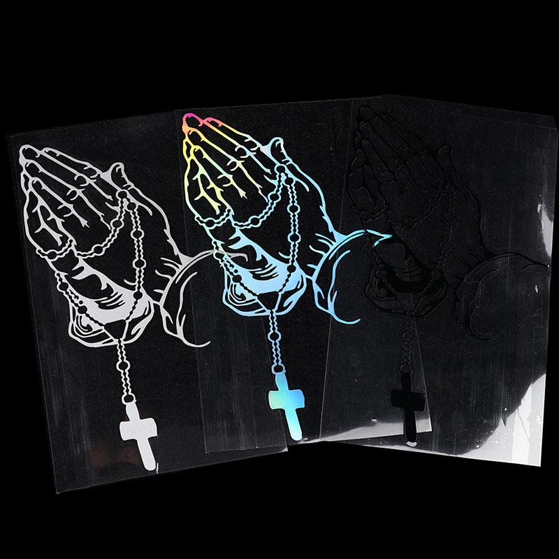 Pearl Rosary God Jesus Christ Crown Car Sticker Vinyl Truck Window Bumper Decal